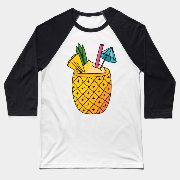 Pineapple Tropical Drink Baseball T-Shirt by murialbezanson